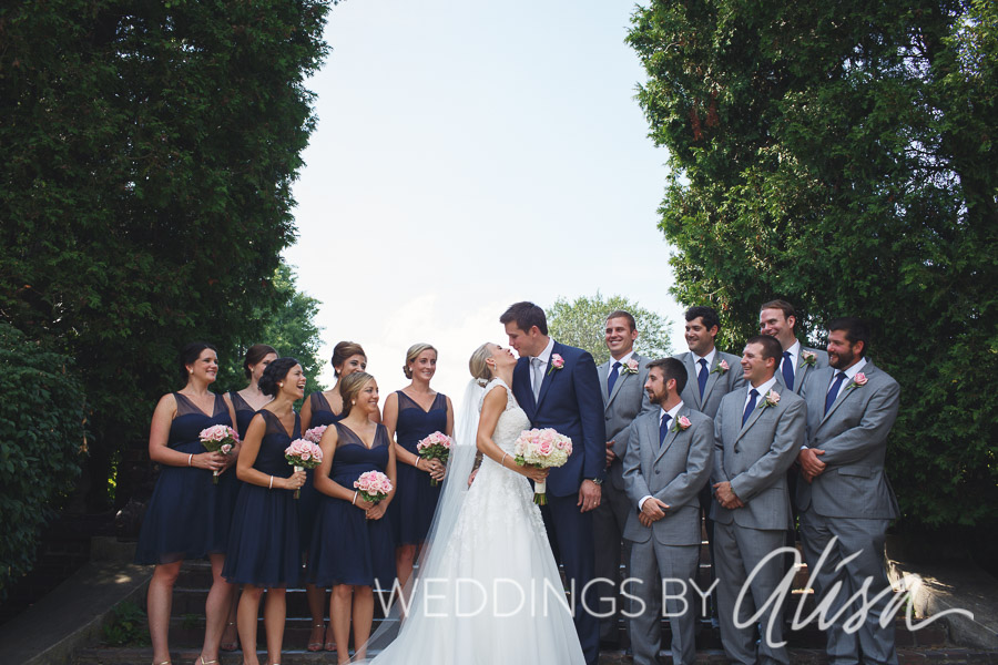 Bridal party in Mellon Park